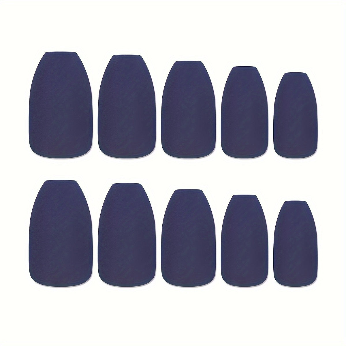 Matte Sapphire Blue Mid-Length Coffin Ballet Nails