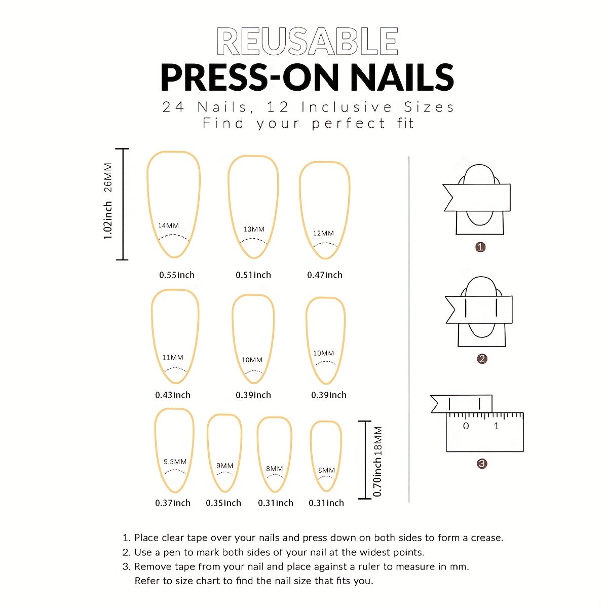 Matte Medium Almond Fake Nails