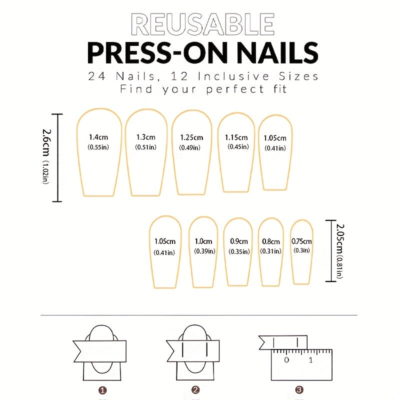 Golden Glitter Square Press On Nails
