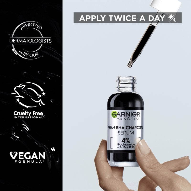Garnier Skin Active AHA+BHA Charcoal Anti-Blemish Serum 30ml