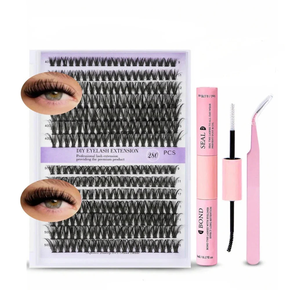 Lash Extension Kit with Lash Glue