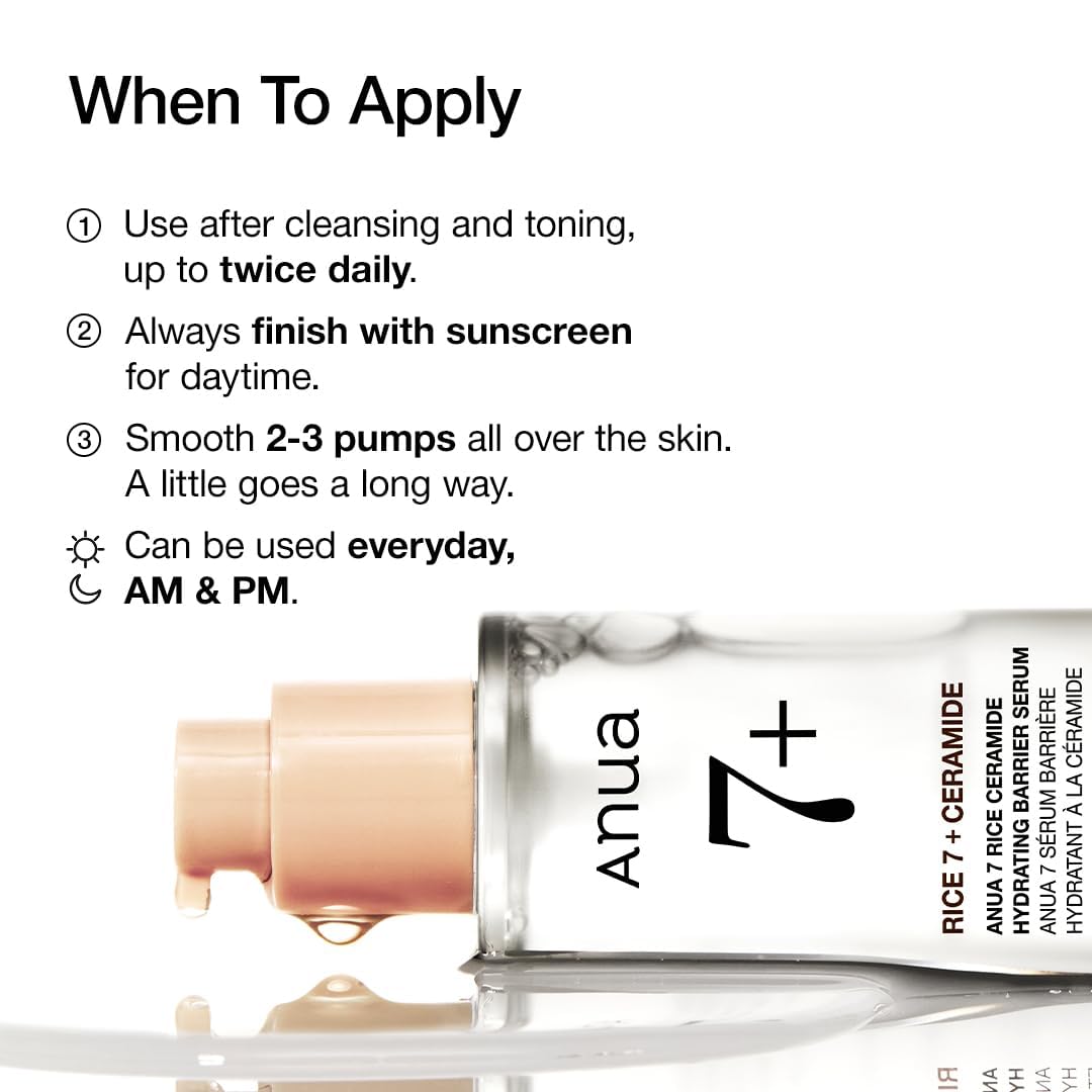Anua 7 Rice Ceramide Hydrating Barrier Serum 50ml / 1.69 fl. oz.