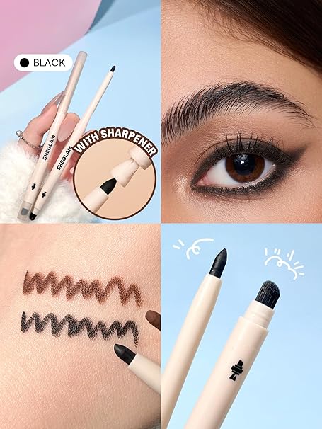 SHEGLAM Gel Glide Eyeliner Pencil Creamy Waterproof Smudgeproof Longwearing Eyeliner-Brown