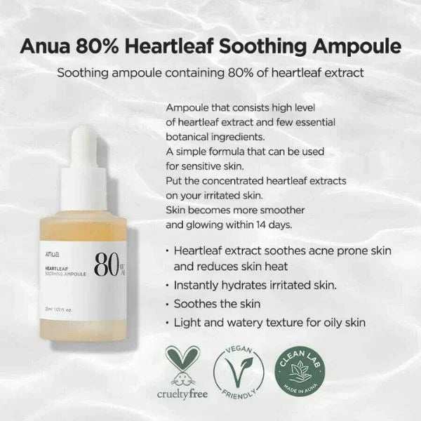Anua Heartleaf 80 Moisture Soothing Ampoule
