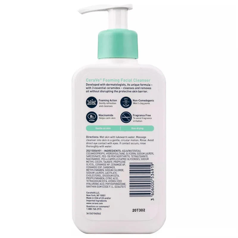 CeraVe Foaming Facial Cleanser for Normal to Oily Skin