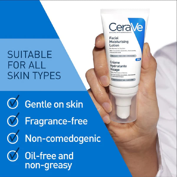 CeraVe PM Facial Moisturizing Lotion For Normal To Dry Skin