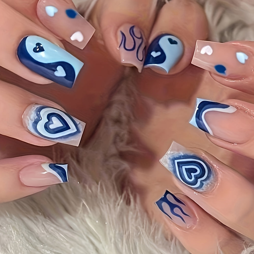 Medium Square Blue Nails