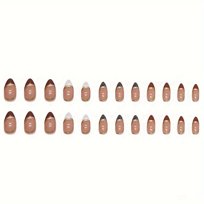 Leopard Designs False Nails Golden Line Stick