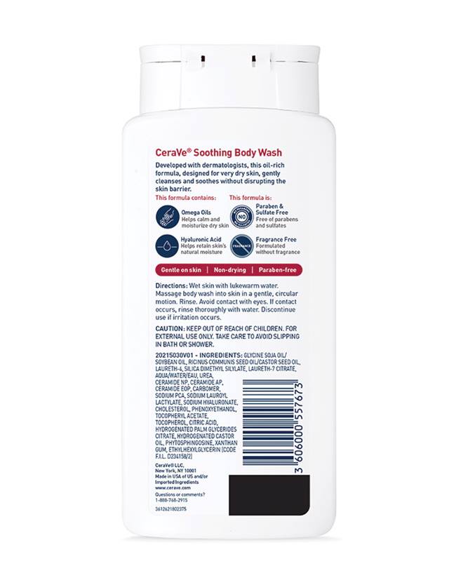 CeraVe Soothing Body Wash for Very Dry Skin β 296ml