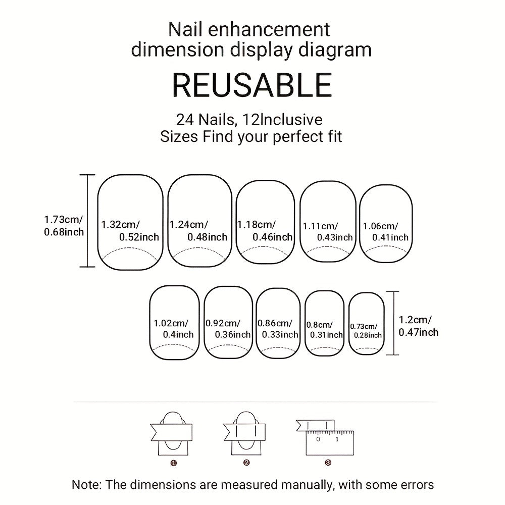Acrylic Fake Nails in Mixed Colors