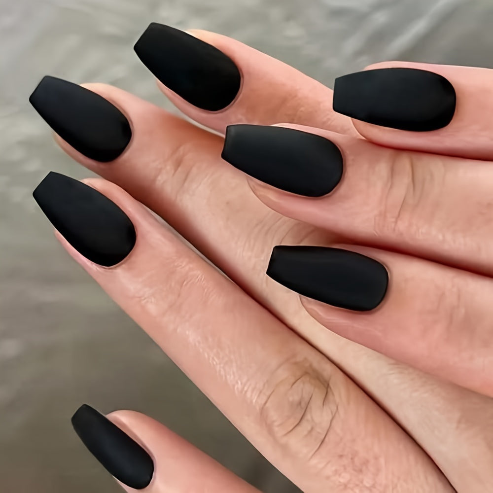 Matte Almond-Shaped Nails