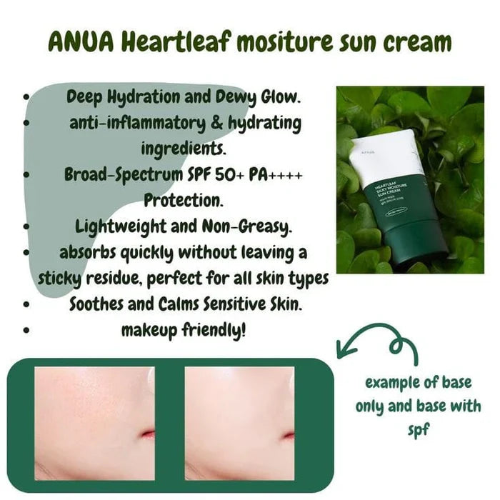 Anua Heartleaf Silky Moisture Sun Cream SPF 50+ PA++++