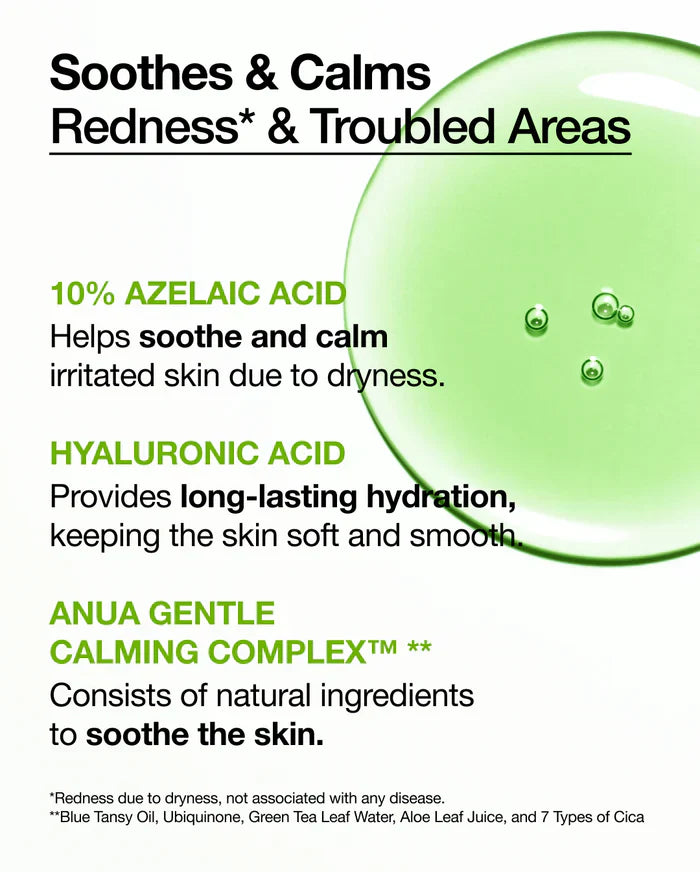 Anua Azelaic Acid 10 Hyaluron Redness Soothing Serum