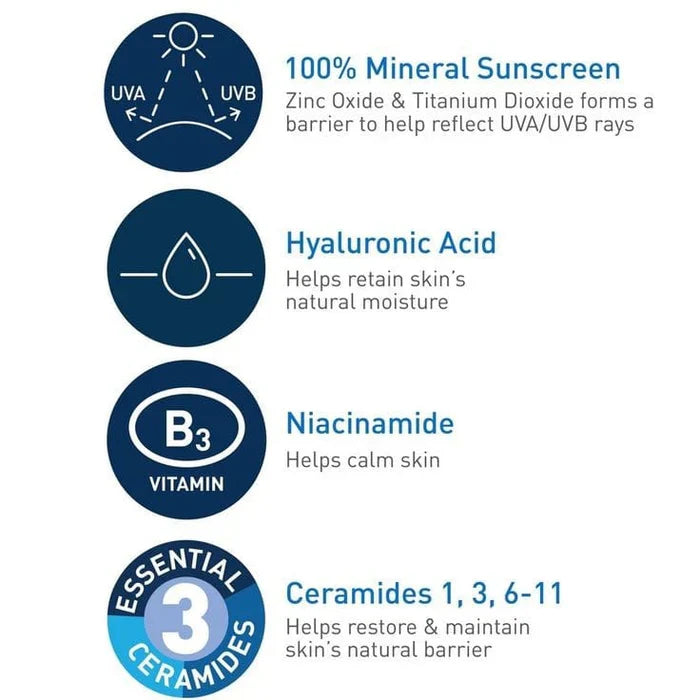 CeraVe Hydrating Mineral Sunscreen SPF 50 Face Lotion