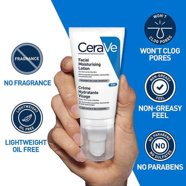 CeraVe PM Facial Moisturizing Lotion For Normal To Dry Skin