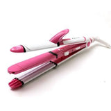 Hair Straightener and Curler, 3-in-1 Ceramic Hair Curling Iron & H